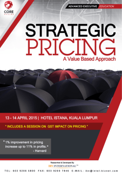 STRATEGIC PRICING ANALYTICS - MARNI