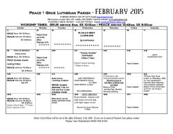 FEB 2015 CALENDAR - Peace Grue Lutheran Parish