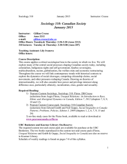 SOCI310A-004, Creese, Gillian