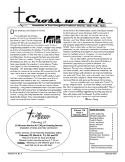 February 2015 - First Evangelical Lutheran Church