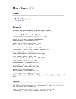 Theory Resource List