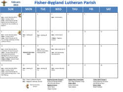 Current Calendar - Bygland Lutheran Church