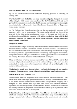 Ron Paul, failures of the Fed and fiat currencies