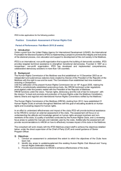 Position: Consultant- Assessment of Human Rights