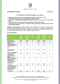 Press Release - CDL Hospitality Trusts