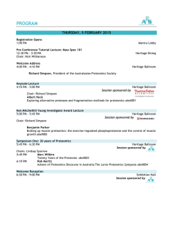 PROGRAM - Australasian Proteomics Society