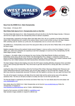 News from the WWRS R.A.C. Rally Championship