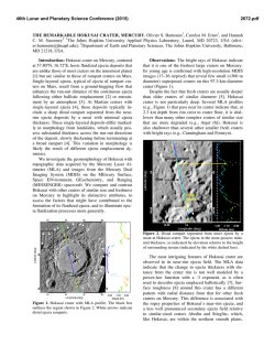 THE REMARKABLE HOKUSAI CRATER, MERCURY. Olivier S