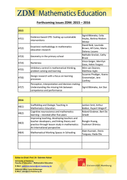forthcoming issues 2015-16