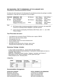 IBC INAUGURAL TRIP TO SEMARANG, 28 TO 30 JANUARY 2015
