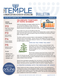 February Bulletin - Congregation Achduth Vesholom