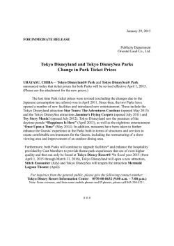Tokyo Disneyland and Tokyo DisneySea Parks Change in Park