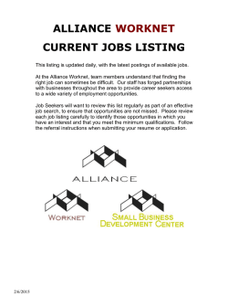 Current Jobs Listing