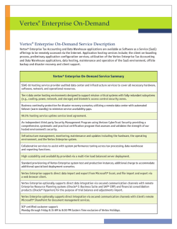 Vertex&reg; Enterprise On-Demand Service Description