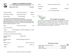 Bulletin - Linden ARP Church, Gastonia