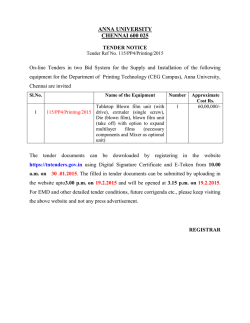 Tender Notifications - Department of Printing