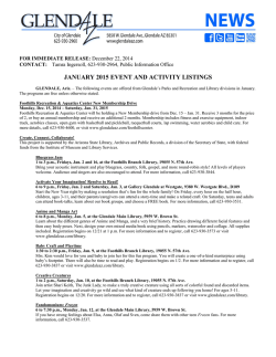 January 2015 Events and Activities