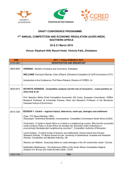 ACER Draft Programme - Centre for Competition, Regulation and