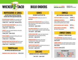 View the Bulk Menu