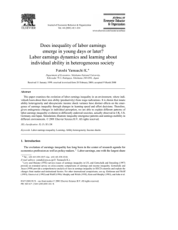 Does inequality of labor earnings emerge in young days or later