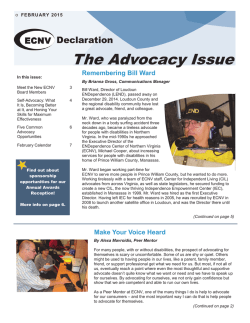 February newsletter - ENDependence Center of Northern Virginia, Inc.