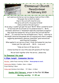 the latest news bulletin (pdf forrmat) &copy; Emmanuel Christian Centre
