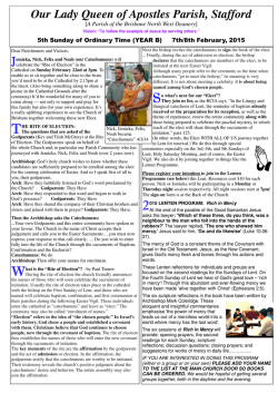 newsletter - Our Lady Queen of Apostles Catholic Parish, Stafford