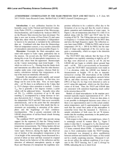 Atmospheric Condensation in the Mars Phoenix TECP and MET Data