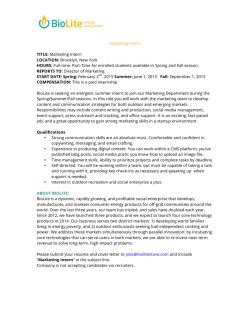 Marketing Intern TITLE: Marketing Intern LOCATION