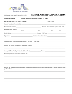 SCHOLARSHIP APPLICATION