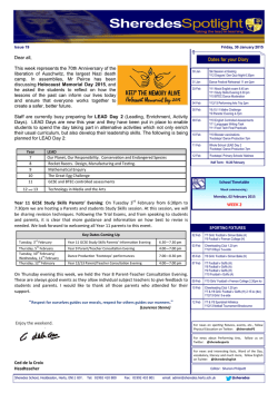 Issue 19 : 30 January 2015