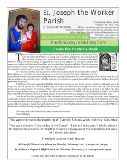 View Bulletin - St. Joseph The Worker Parish