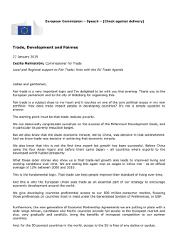 Speech: Trade, Development and Fairness