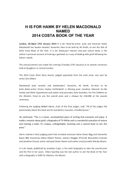 h is for hawk by helen macdonald named 2014 costa book of the year