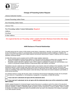 Disclosure Paperwork - American Association of Neurological