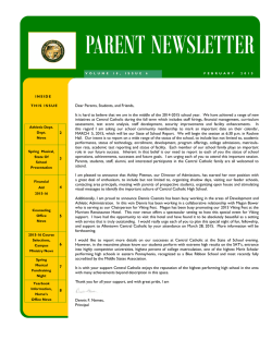 PARENT NEWSLETTER - Allentown Central Catholic High School