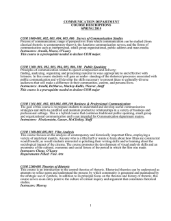 Spring 2015 Course Descriptions