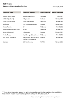 DGC Ontario Rumours/Upcoming Productions