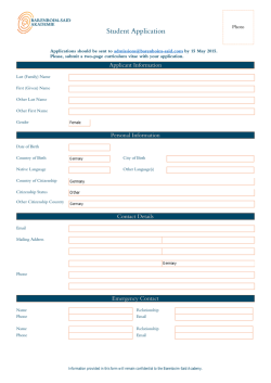 Application Form - Barenboim Said Akademie