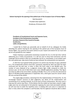 Speech by the President - Solemn hearing