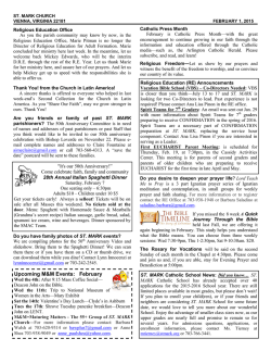 February 1, 2015 - ST. MARK Catholic Church