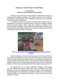 Singapore as a Digital Village a Plausible Reality Dr Carol Soon