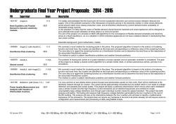 Undergraduate Final Year Project Proposals: 2014