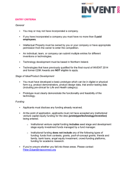 ENTRY CRITERIA General You may or may not have