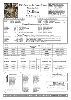 Weekly Notices - Sacred Heart RC Parish, North Gosforth