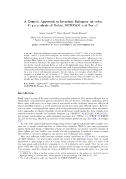 A Generic Approach to Invariant Subspace Attacks