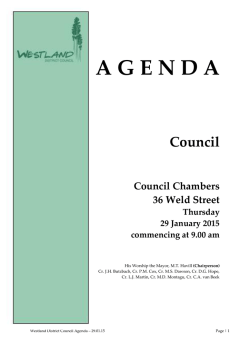 A G E N D A - Westland District Council