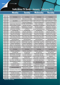 PDF Schedule - Faith Africa