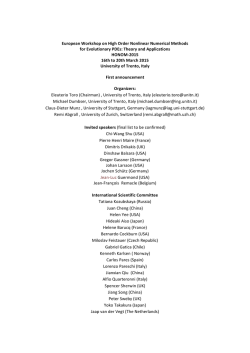 European Workshop on High Order Nonlinear Numerical