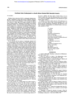 Southeast Asian Ovalocytosis in a South African Kindred